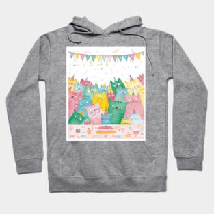 Cute funny cats birthday party Greeting Card Hoodie